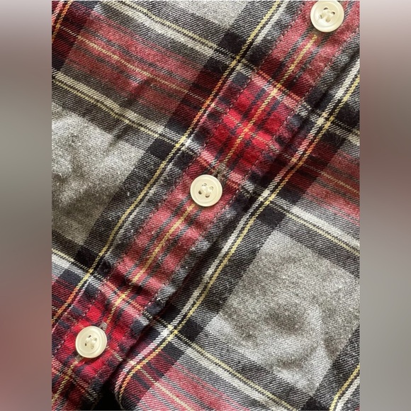 J.CREW J. CREW red gray long sleeve button down shirt top Large L - Picture 6 of 7